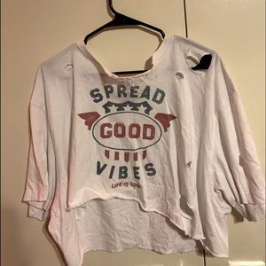 cut up ripped hippie t shirt